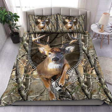 Bluejose Deer Hunting Camo 3D Bedding Set