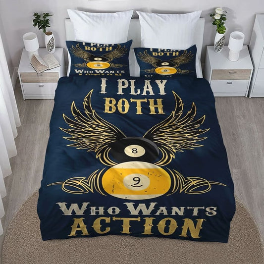 BlueJose Billiards I Play Both Bedding Set