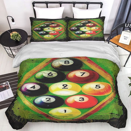 BlueJose Billiards Watercolor Art Bedding Set
