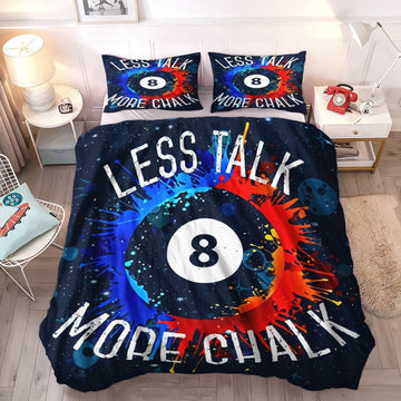 BlueJose Billiards Less Talk More Chalk Bedding Set