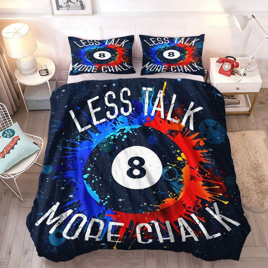 BlueJose Billiards Less Talk More Chalk Bedding Set