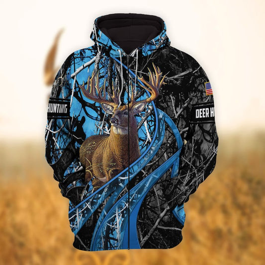 BlueJose Personalized Name Hunting Hoodie & Zip Hoodie Multicolor