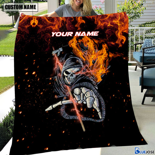 BlueJose Custom Name Billiards Reaper Blanket