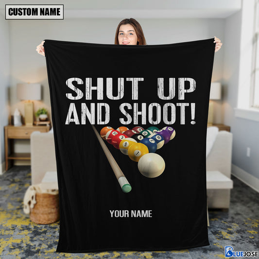 BlueJose Custom Name Billiards Shut Up & Shoot Blanket