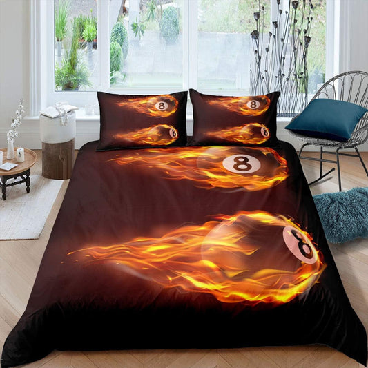 BlueJose Billiards Ball Golden Flame Bedding Set