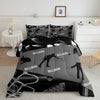 BlueJose Billiards Grey and Black Geometric Ball Ombre Bedding Set