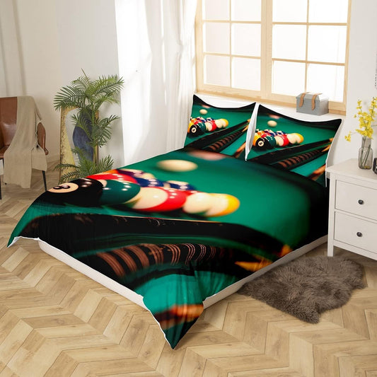 BlueJose Billiards Table Pattern Bedding Set