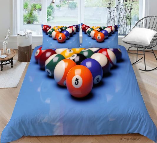 BlueJose Blue Billiards Bedding Set
