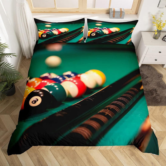 BlueJose Billiards Table Pattern Bedding Set