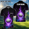 BlueJose Flaming Golf Ball Polo Shirt, Customized Name, Team Name 3D Shirts (4 Colors)