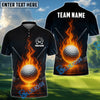 BlueJose Flaming Golf Ball Polo Shirt, Customized Name, Team Name 3D Shirts (4 Colors)
