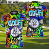 BlueJose Crazy Swing Golf Polo Shirt, Customized Name & Team Name 3D Shirts (4 Colors)