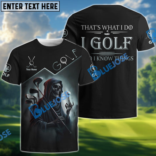 BlueJose Grim Reaper Design Golf Shirt, Custom Name & Team Name 3D Shirts