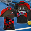 BlueJose Pickleball Action Customized Name 3D Shirt (4 Colors)