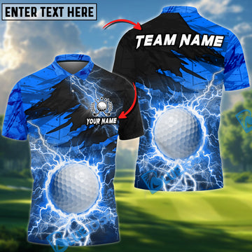 BlueJose Golf Thunder Breaker Customized Name, Team Name 3D Shirts (4 Colors)
