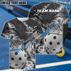 BlueJose Pickleball King Crown Golden Pattern Personalized Name, Team Name Unisex Shirt (4 Colors)