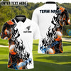 BlueJose Fireball Golf Shirt Customized Name, Team Name 3D Shirts (4 Colors)