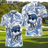 BlueJose Funny Golf Ball Tropical Leaf Customized Name, Team Name 3D Shirts (4 Colors)