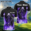 BlueJose Flaming Grim Reaper Golf Polo Shirt Customized Name, Team Name 3D Shirts (4 Colors)