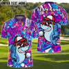BlueJose Graffiti Shark Golf Shirt Customized Name, Team Name 3D Shirts (4 Colors)