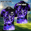 BlueJose Fire Flame Skull Golf Polo Shirt Customized Name, Team Name 3D Shirts (4 Colors)