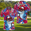 BlueJose Graffiti Shark Golf Shirt Customized Name, Team Name 3D Shirts (4 Colors)