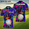 BlueJose Graffiti Crown Golf Shirt Customized Name, Team Name 3D Shirts (4 Colors)