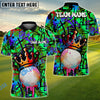 BlueJose Graffiti Crown Golf Shirt Customized Name, Team Name 3D Shirts (4 Colors)