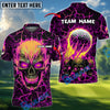 BlueJose Skull Golf Flaming Lava Ball Customized Name, Team Name 3D Shirts (4 Colors)