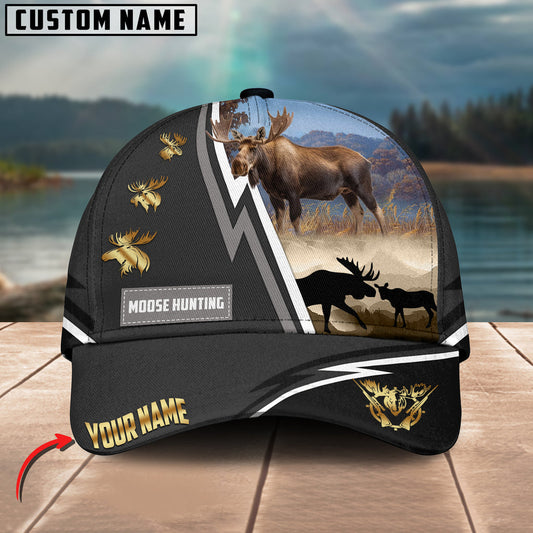 BlueJose Hunting White Line Grey Pattern Multicolor Personalized Name Cap