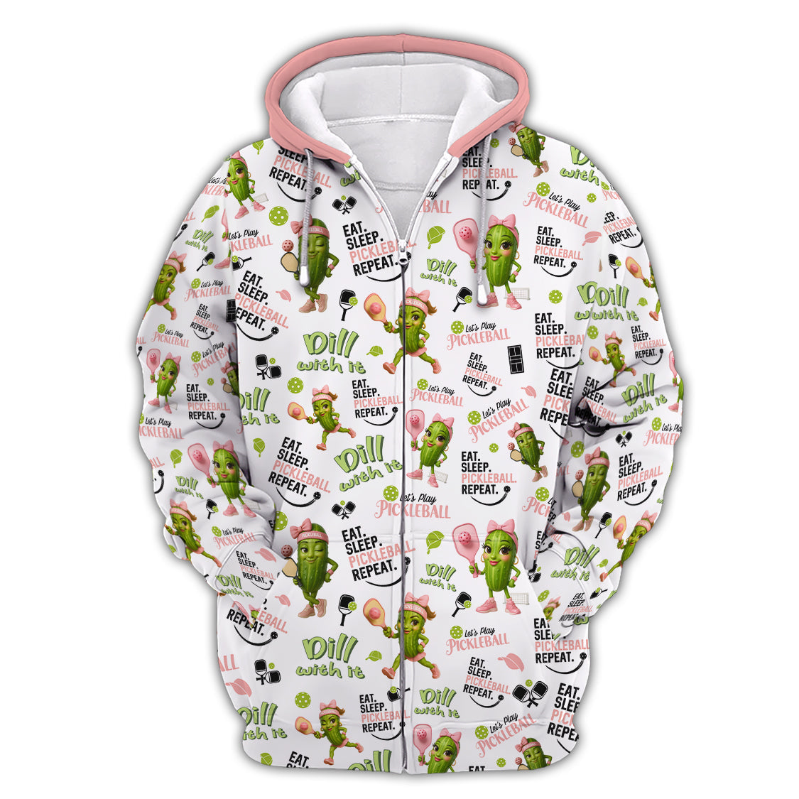 Eat Sleep Pickleball Repeat' Pickleball Outfits for Women, Funny Pink Pickleball Ladies Apparel