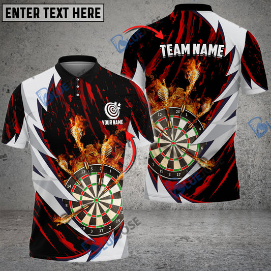 BlueJose Fire Thunderstorm Darts Personalized Name, Team Name 3D Shirt (6 Colors)