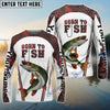 Bluejose "Born To Fish" Musky Fishing Red Camo Custom Name Long Sleeve Fishing Shirts