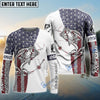 Bluejose Bass Fishing American Flag Custom Long Sleeve Performance Fishing Shirts, Persoanlized Patriotic Bass Fishingâ