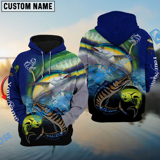 BlueJose Mahi-mahi, Wahoo, Tuna Customize Name 3D Shirts