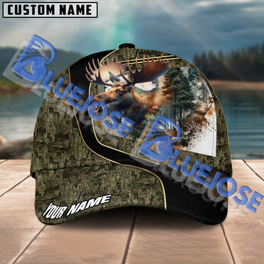 BlueJose Moose Hunting Jungle Camo Personalized Cap (4 Colors)