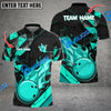 BlueJoses Bowling And Pins Glass Fire Multicolor Customized Name 3D Shirt ( 4 Colors )