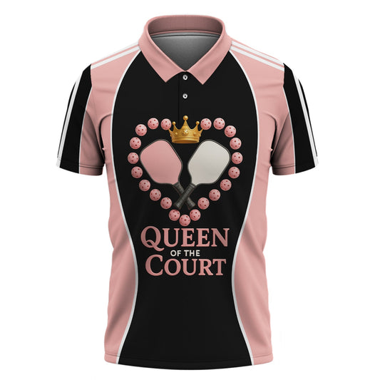 Funny Polos For Pickleball, Queen of the Court Pickleball Shirt, Gift For Women's Players