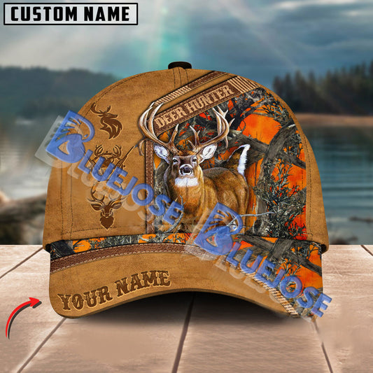 BlueJose Deer Hunting Camouflage Brown Leather Pattern Multicolor Personalized Cap