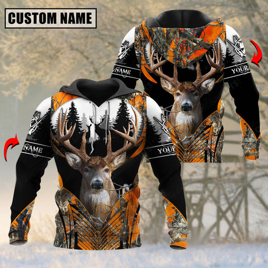 BlueJose Personalized Name Deer Hunting Camouflage Forest Pattern 3D Shirts (3 Colors)