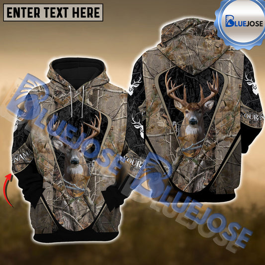 BlueJose Personalized Name Camouflage Deer Hunting 3D Shirts (3 Colors)