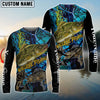 Bluejose Blue Camo Walleye Fishing Custom Long Sleeve Fishing Shirts