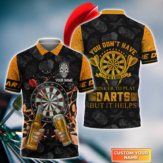 BlueJose Have To Be A Beer Drinker To Play Darts Personalized Name 3D Shirt