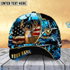 BlueJose Deer Hunting American Flag Version Golden Line Pattern Multicolor Personalized Cap
