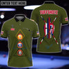 BlueJose Billiards Hawaii & USA Flag Personalized Polo Shirt