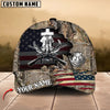 BlueJose Hunting Cross Antler Skull & Rifles USA Flag Design Customized Name Cap