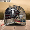 BlueJose Hunting Cross Antler Skull & Rifles USA Flag Design Customized Name Cap