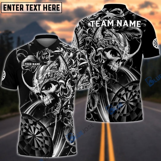 BlueJose Darts Viking Skull Warrior Personalized Name, Team Name 3D Shirt