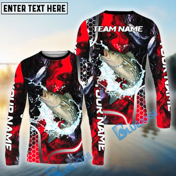 Bluejose Striped Bass Fishing Red Thunder Custom Name & Team Name 3D Shirts