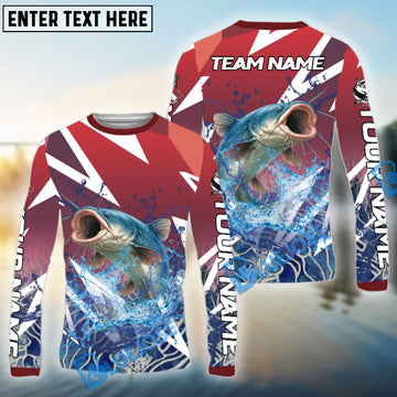 Bluejose Catfish Fishing Red Fury Pattern Custom Name & Team Name 3D Shirts